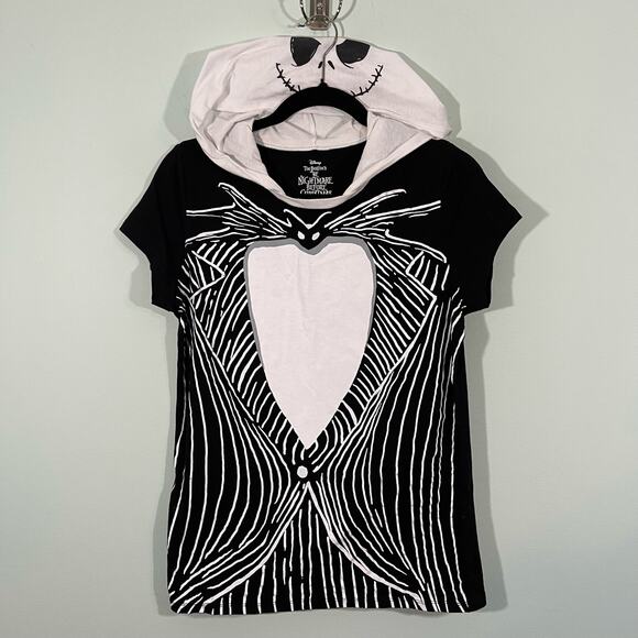 Disney Nightmare Before Christmas Jack Skeleton Tuxedo Hooded T-Shirt Size L - Picture 1 of 7